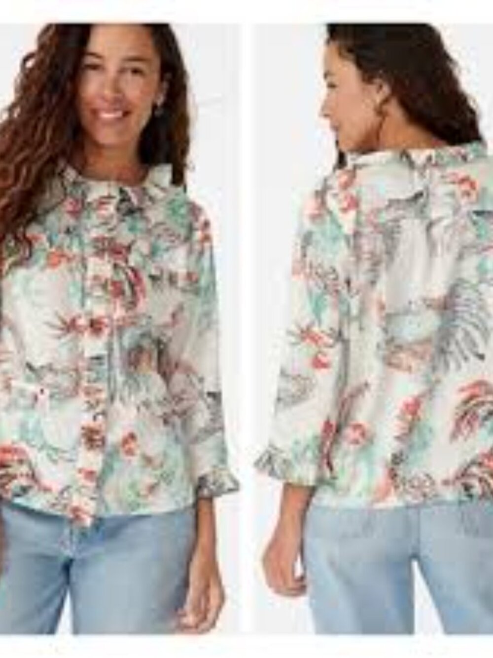 J. Crew Collection Pleated Button-Front Blouse in Ratti® Roosters Print XS
